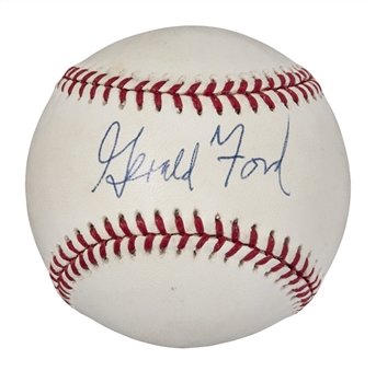 Gerald Ford Single Signed Baseball (JSA)